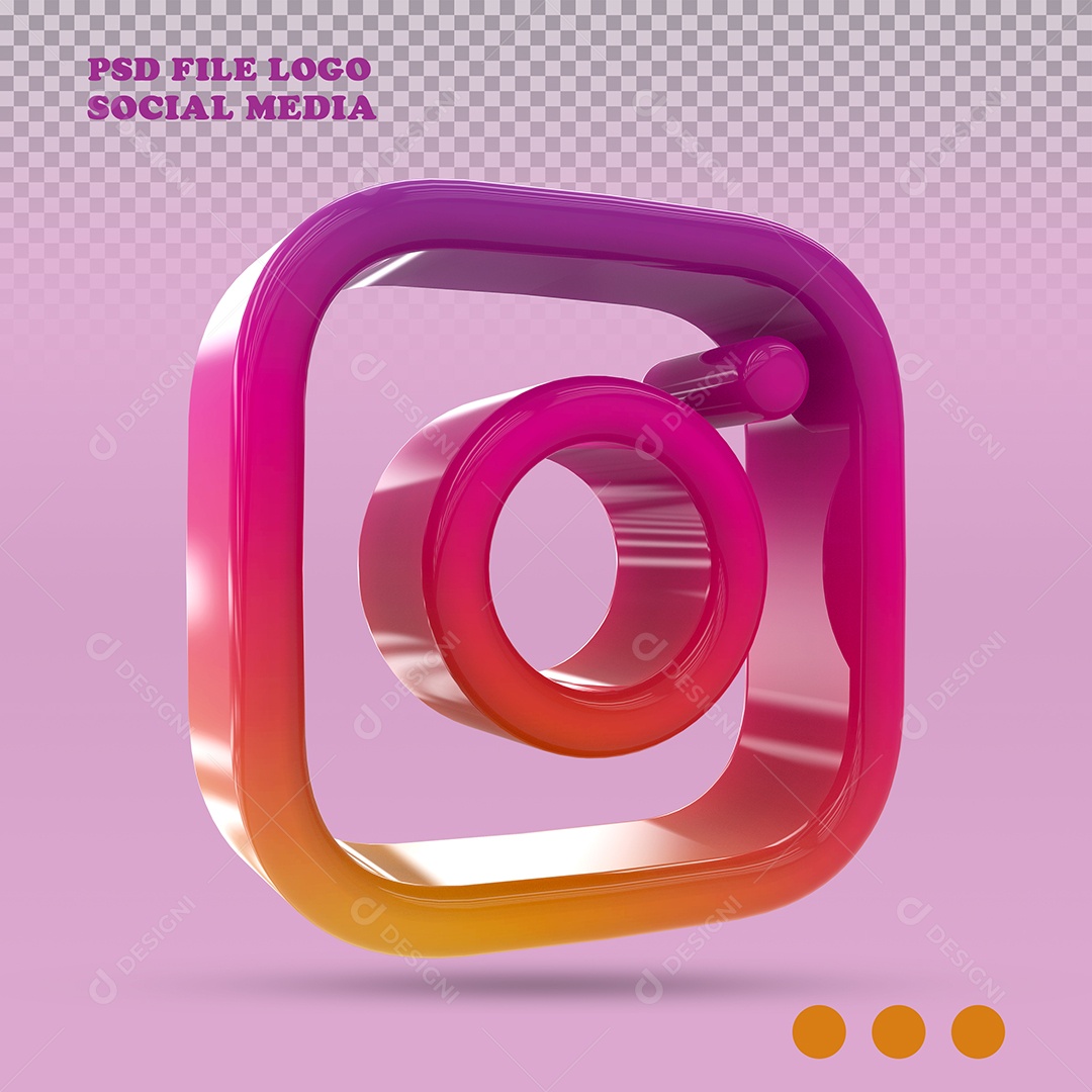 Instagram Ícone 3D Para Composição PSD