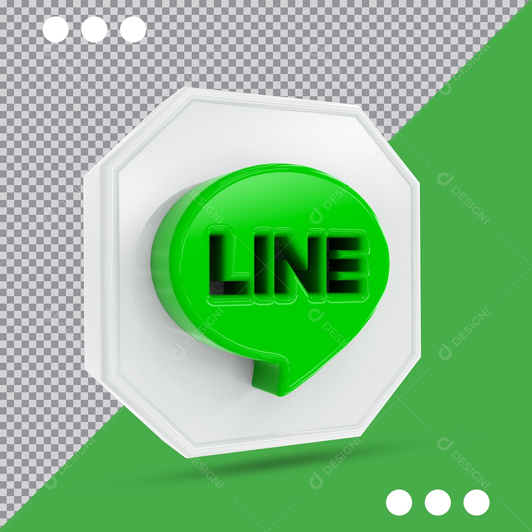 Line Verde Elemento 3D Para Composição PSD