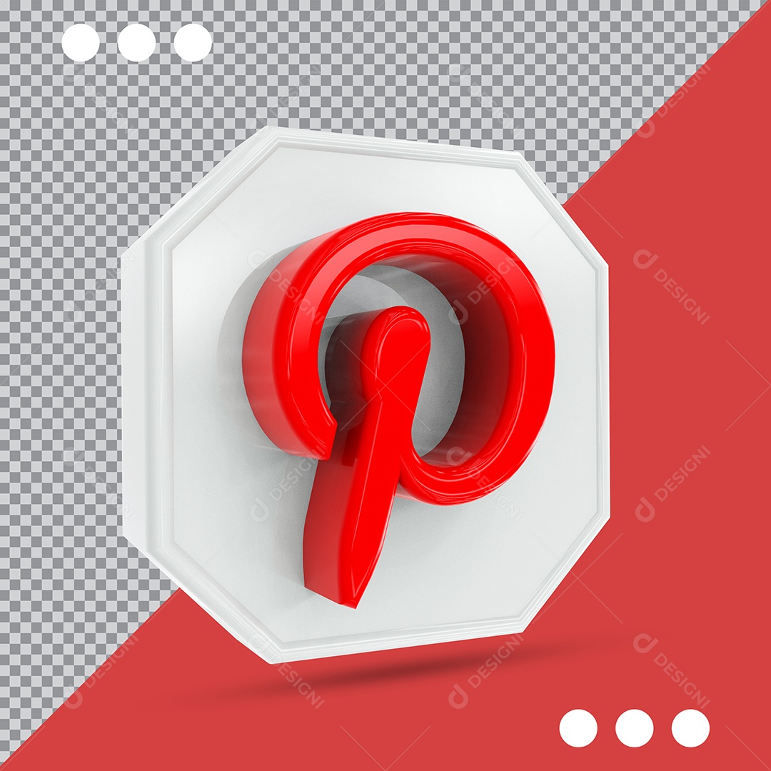 Pinterest Elemento 3D Para Composição PSD