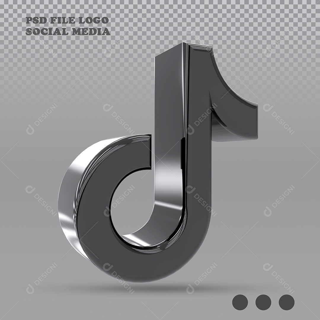 Tiktok Ícone 3D Para Composição PSD