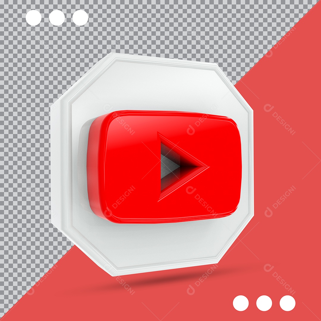 Youtube Elemento 3D Para Composição PSD