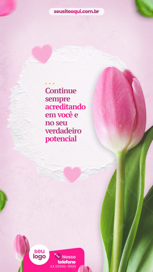 Outubro Rosa Continue Acreditando em Você Social Media PSD Editável