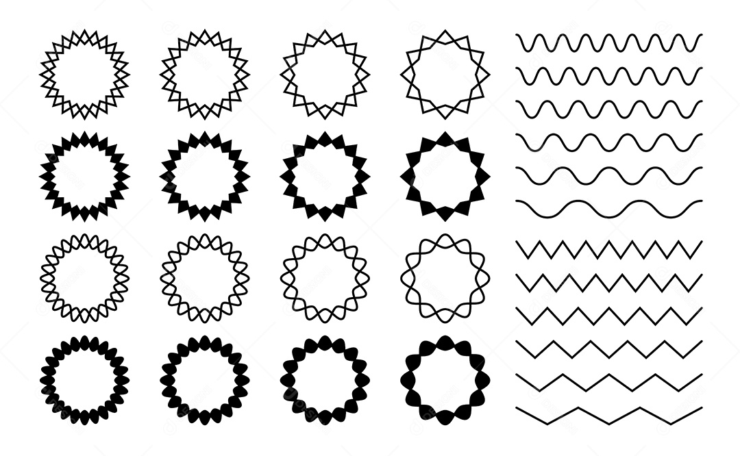 Conjunto De Divisores De Onda Em Ziguezague Vetor EPS