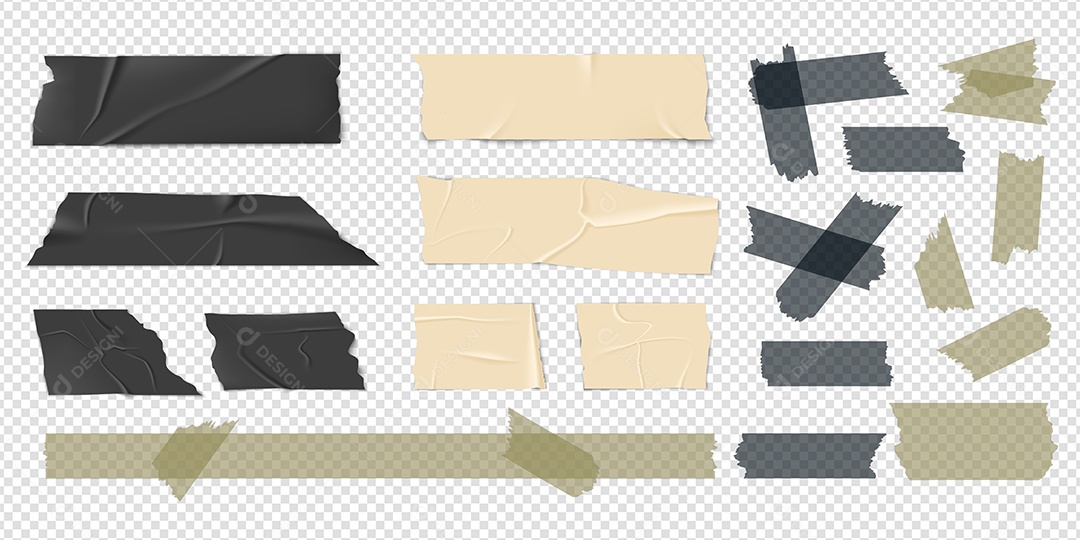 Conjunto de Fita Adesiva Ilustração Vetor EPS