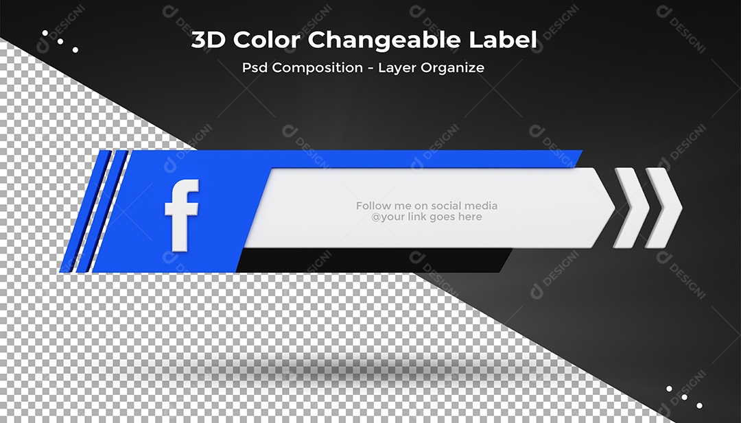 Perfil do Facebook Tag para Redes Sociais Elemento 3D para Composição PSD