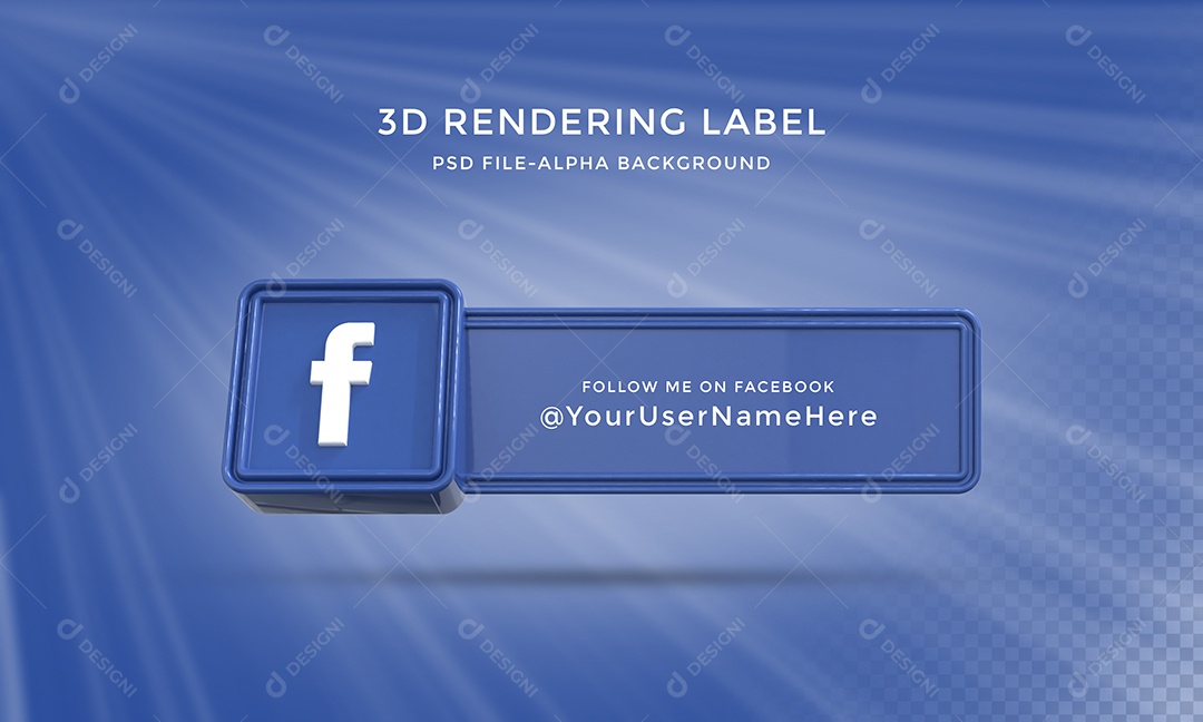 Perfil do Facebook Tag para Redes Sociais Elemento 3D para Composição PSD