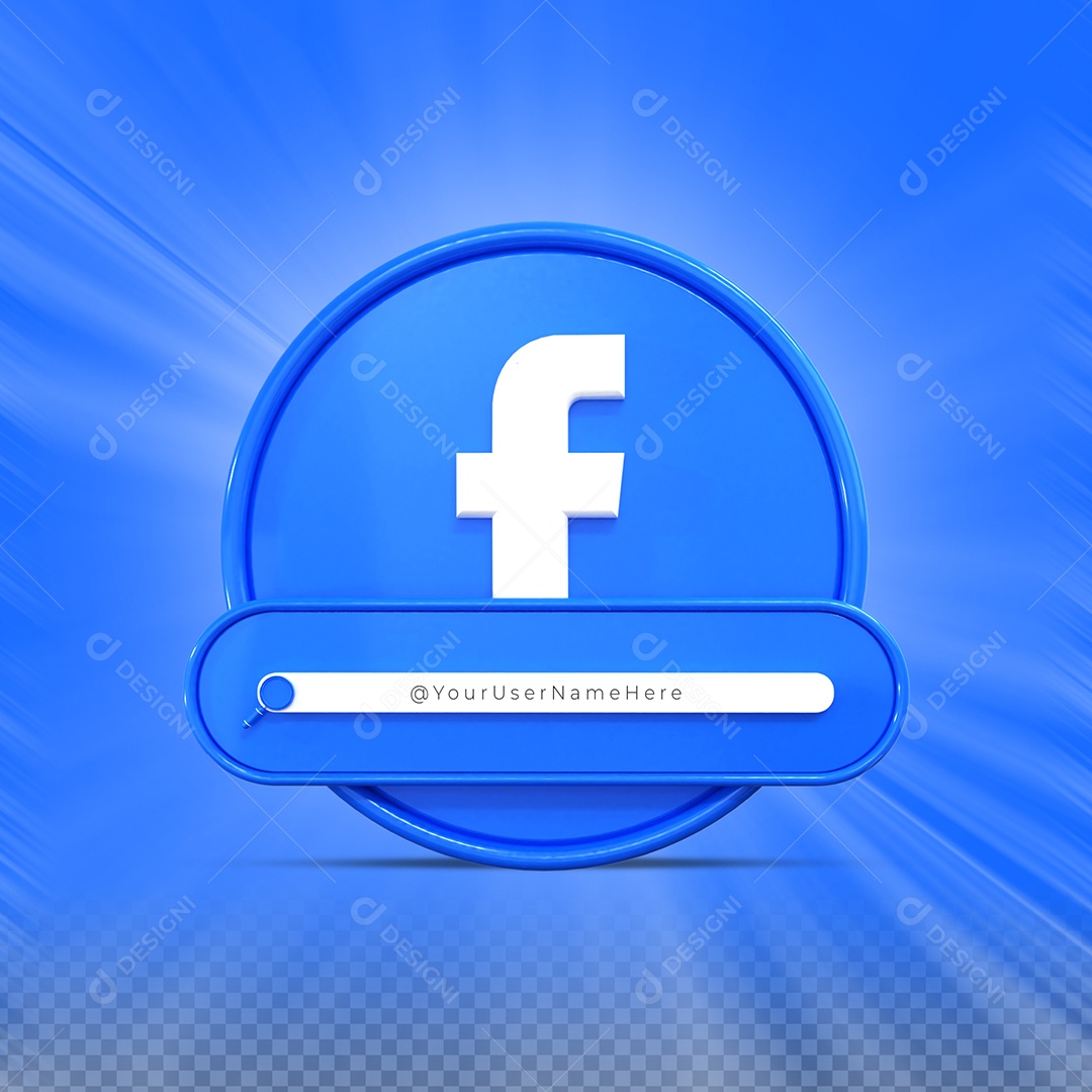Facebook Elemento 3D para Composição PSD