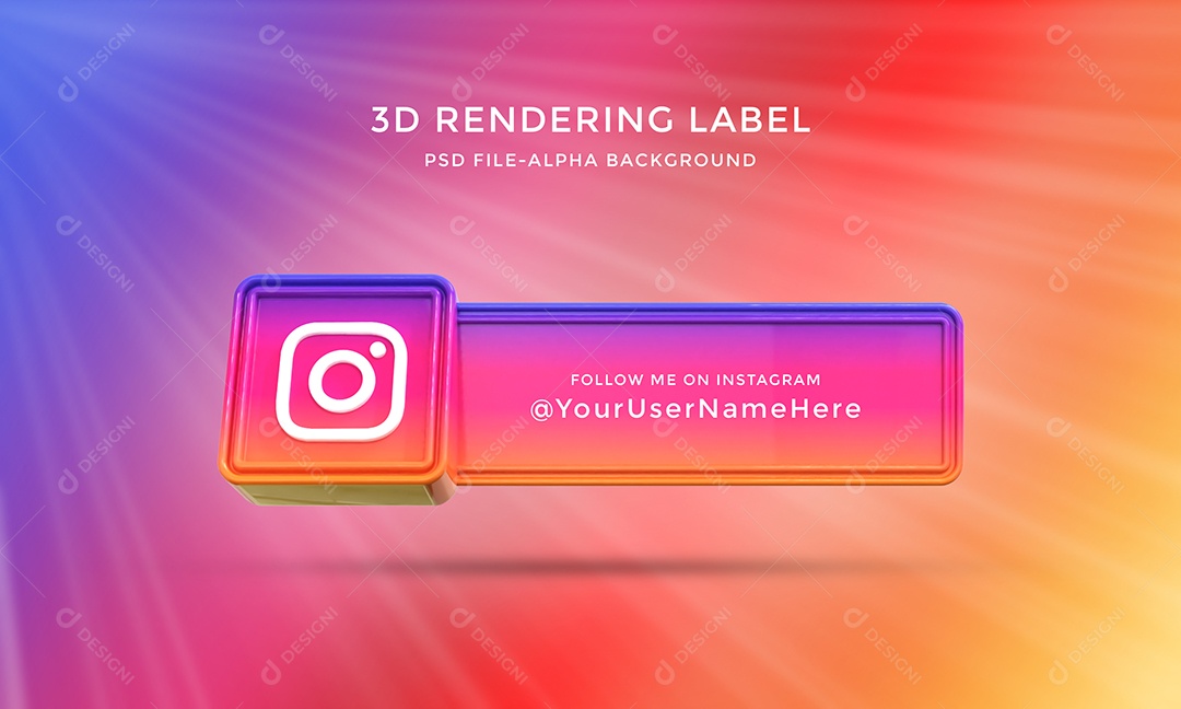 Perfil do Instagram Tag para Redes Sociais Elemento 3D para Composição PSD