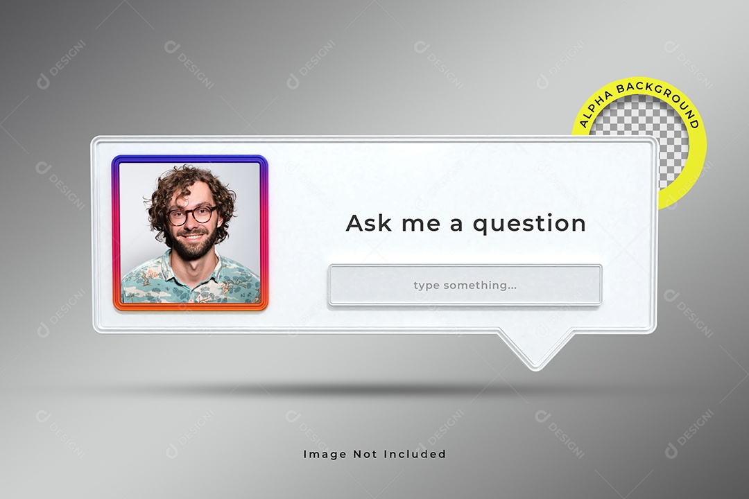 Perfil do Instagram Tag para Redes Sociais Elemento 3D para Composição PSD