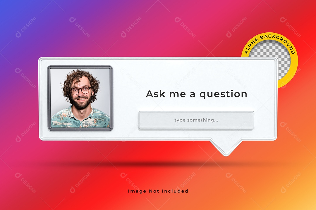 Perfil do Instagram Tag para Redes Sociais Elemento 3D para Composição PSD