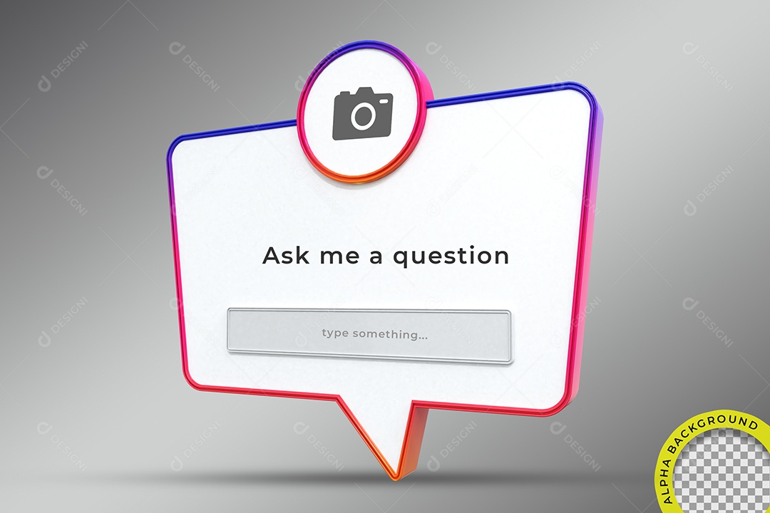 Caixa de Pergunta de pergunta para redes sociais Elemento 3D Para Composição PSD