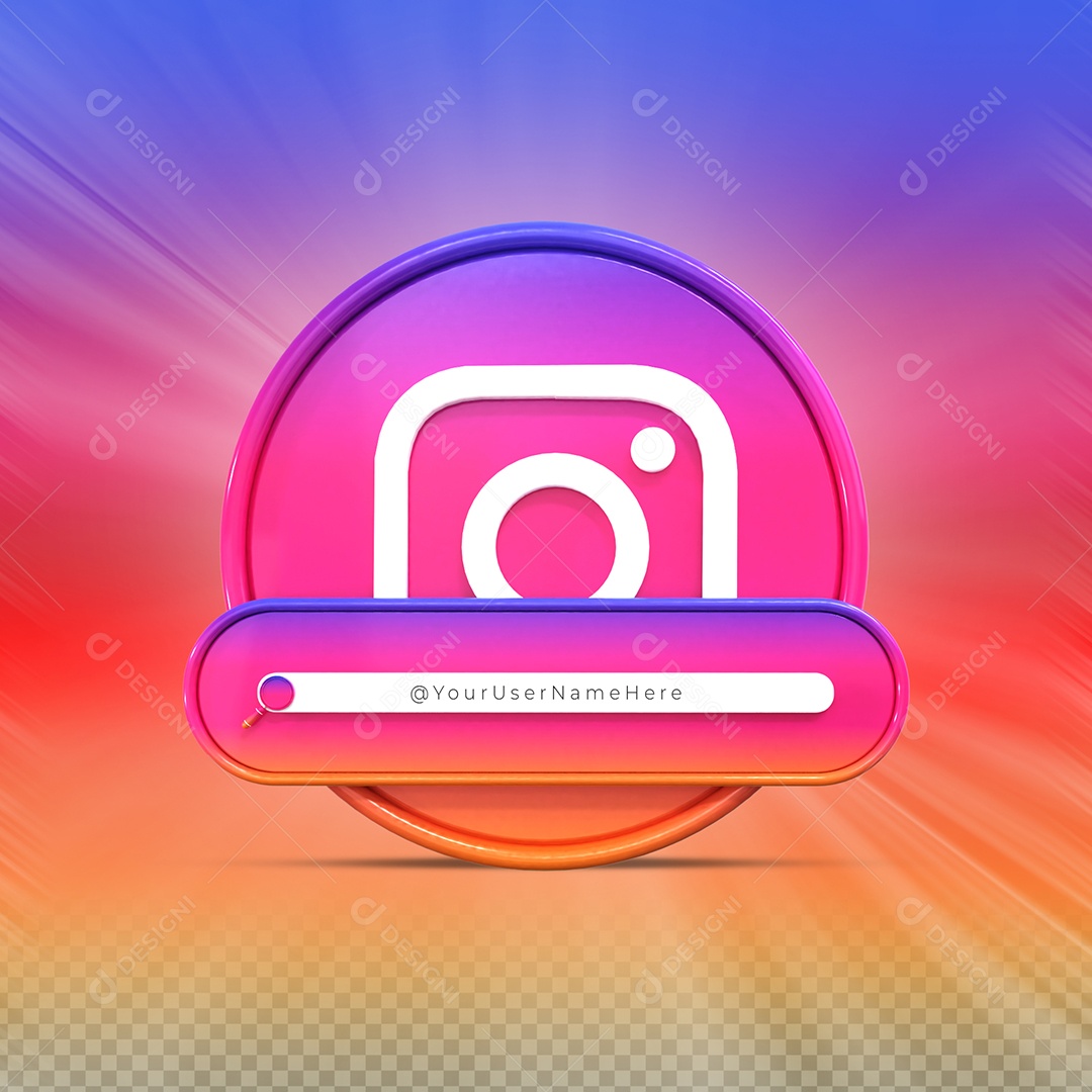 Instagram Elemento 3D Para Composição PSD