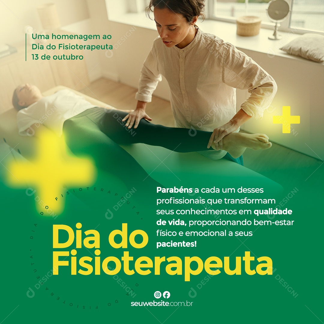 Parabéns a Cada Um Desses Profissionais Dia Do Fisioterapeuta Social Media PSD Editável