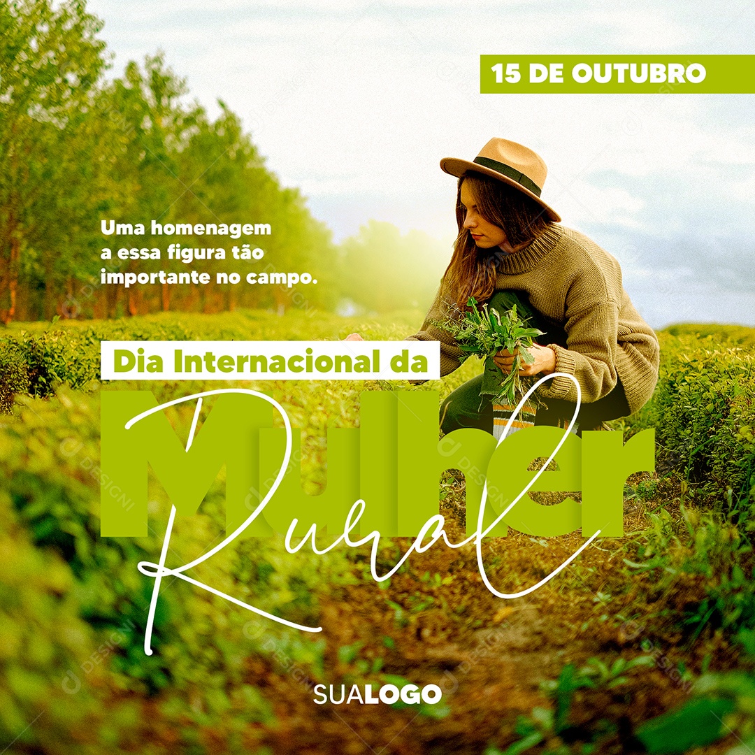 Uma Homenagem a Essa Figura Tão Importante no Campo Dia Internacional da Mulher Rural Social Media PSD Editável