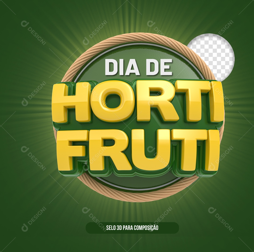 Selo 3D Hortifruti Para Composiçaõ PSD