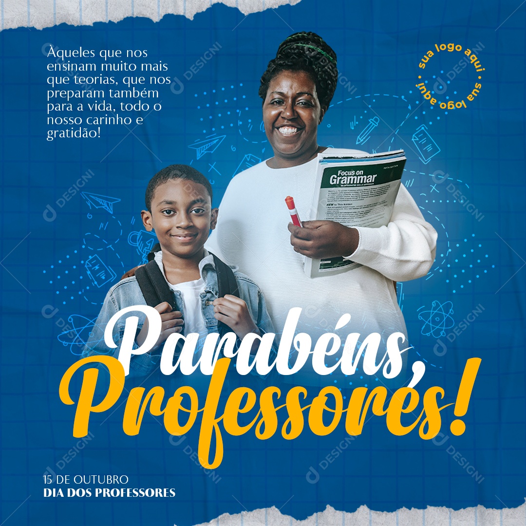 Dia Do Professor 15 de Outubro Social Media PSD Editável