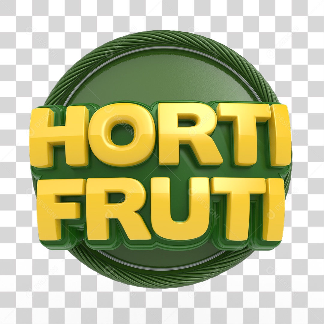 Selo 3D Hortifruti Para Composiçaõ PNG