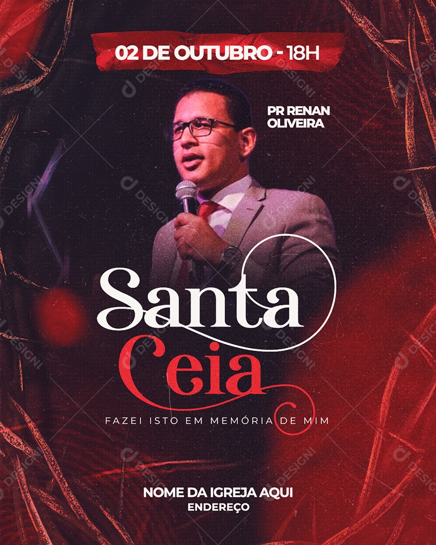 Flyer Santa Ceia Social Media PSD Editável
