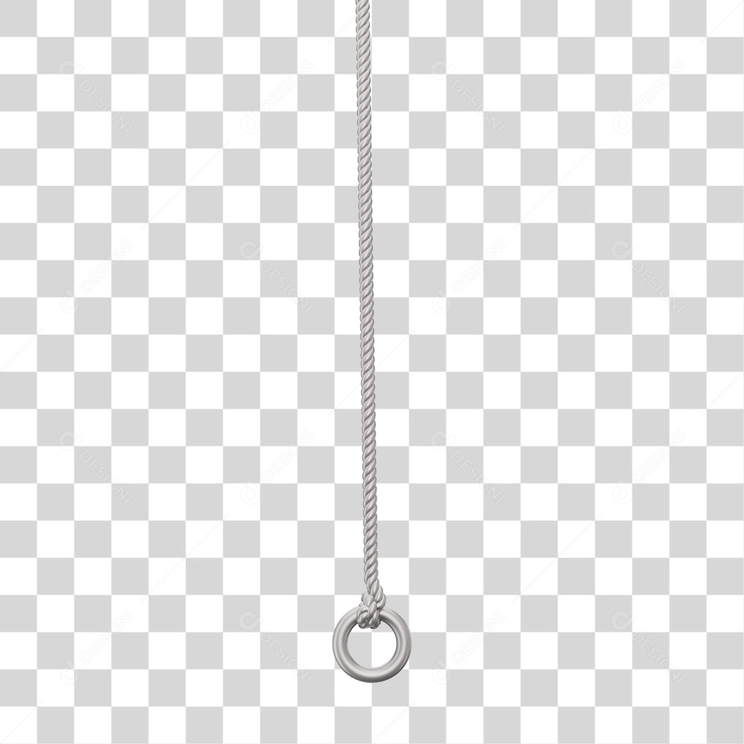 Elemento 3D Corda Torcida Branca PNG Transparente