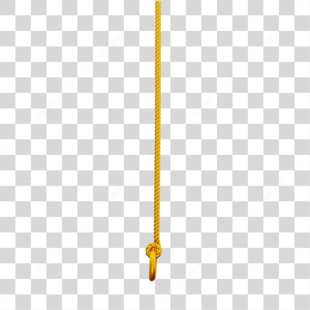 Elemento 3D Corda Torcida Dourado PNG Transparente