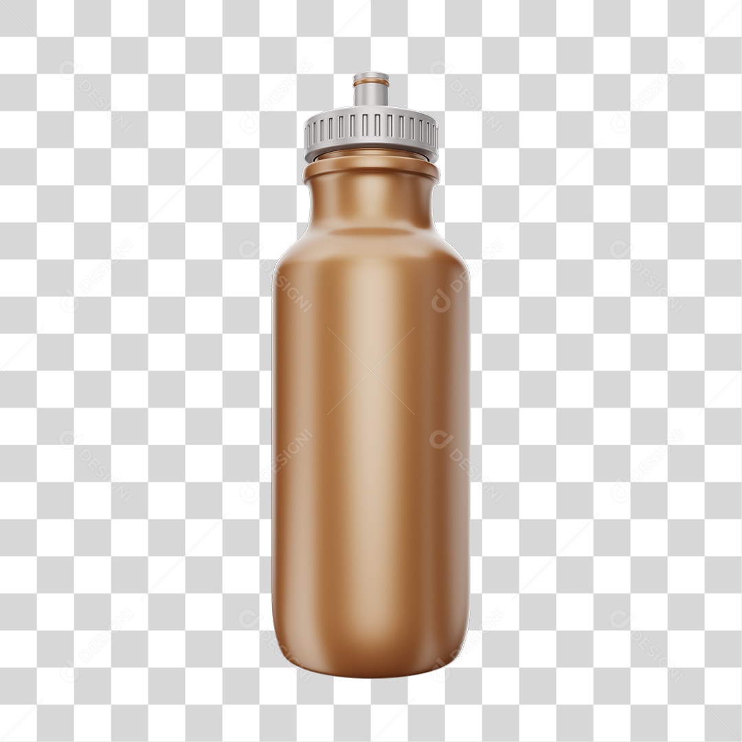 Garrafa de Água Esportiva Marrom Elemento 3D PNG