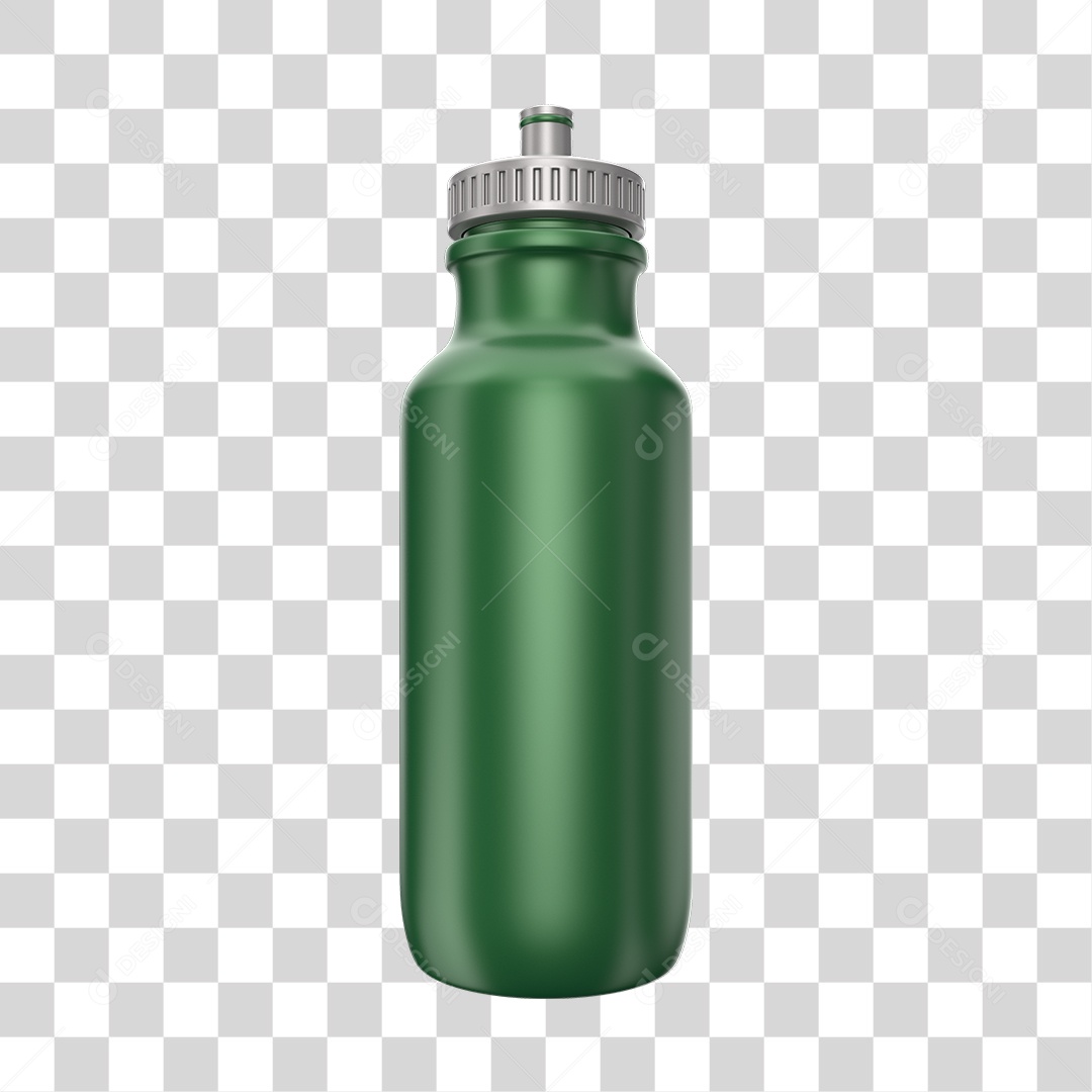 Garrafa de Água Esportiva Verde Elemento 3D PNG
