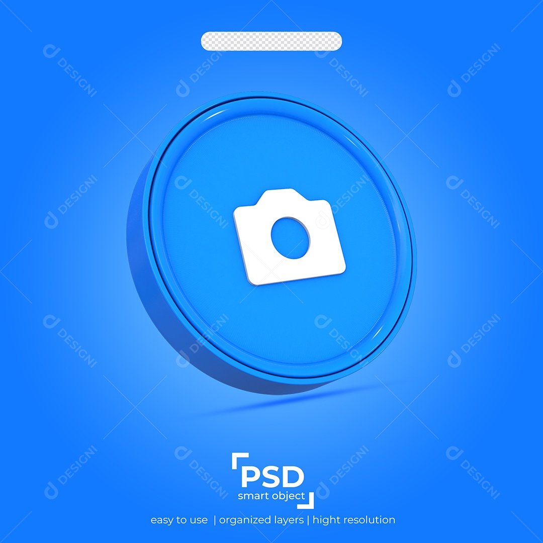 Ícone 3D Câmera Elemento Para Composição PSD