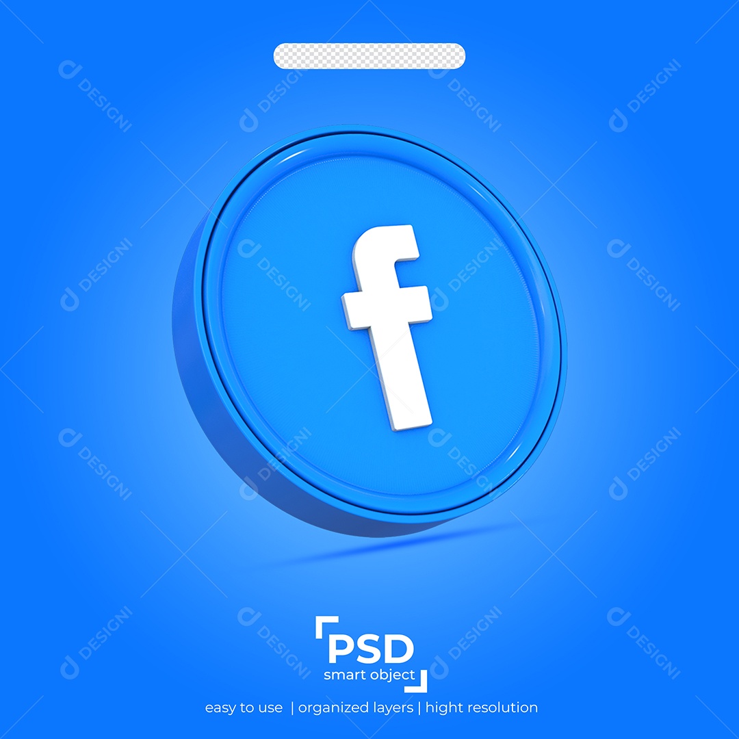 Facebook Ícone 3D Para Composição PSD