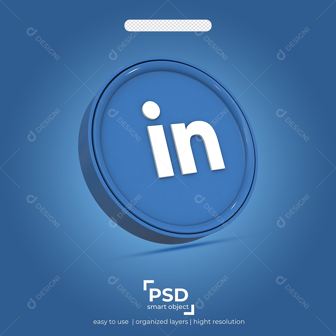 Linkedin Elemento 3D Para Composição PSD