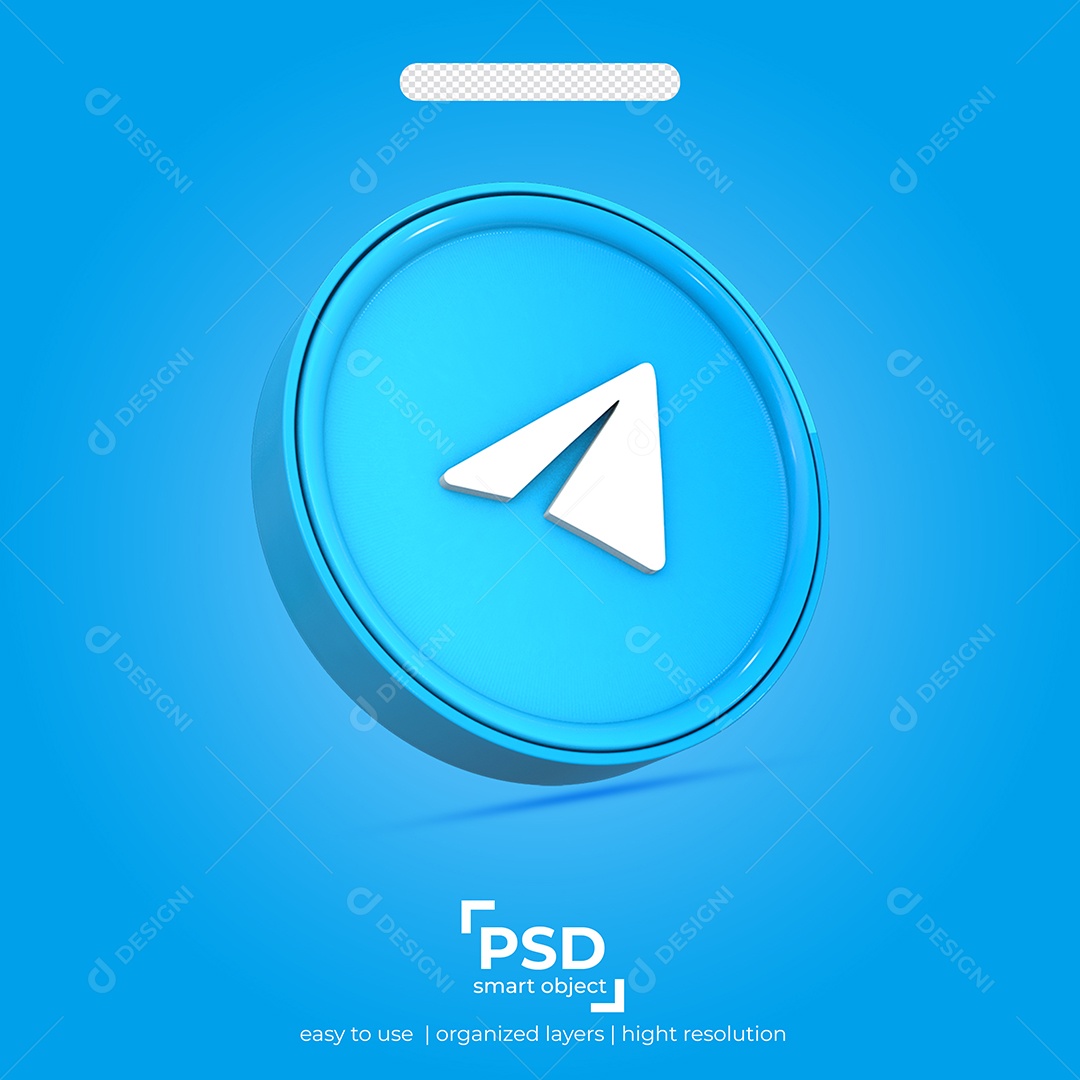 Telegram Elemento 3D Para Composição PSD