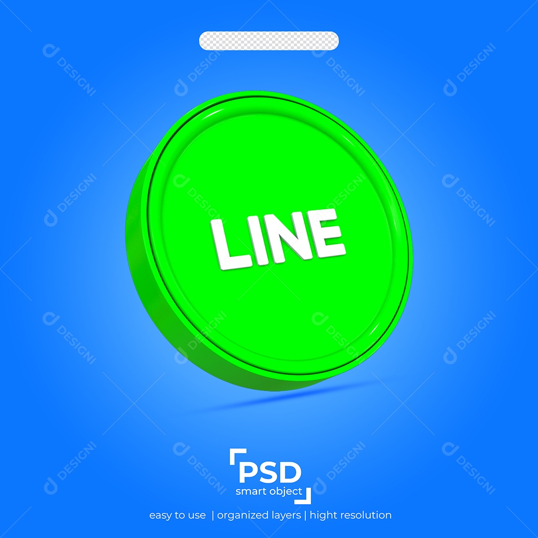 Line Verde Ícone 3D  Para Composição PSD