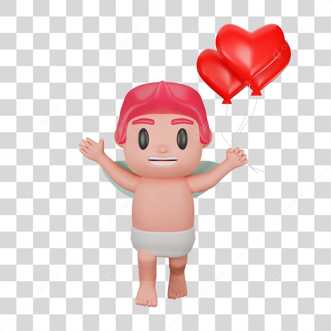 Personagem 3D Cupido PNG Transparente