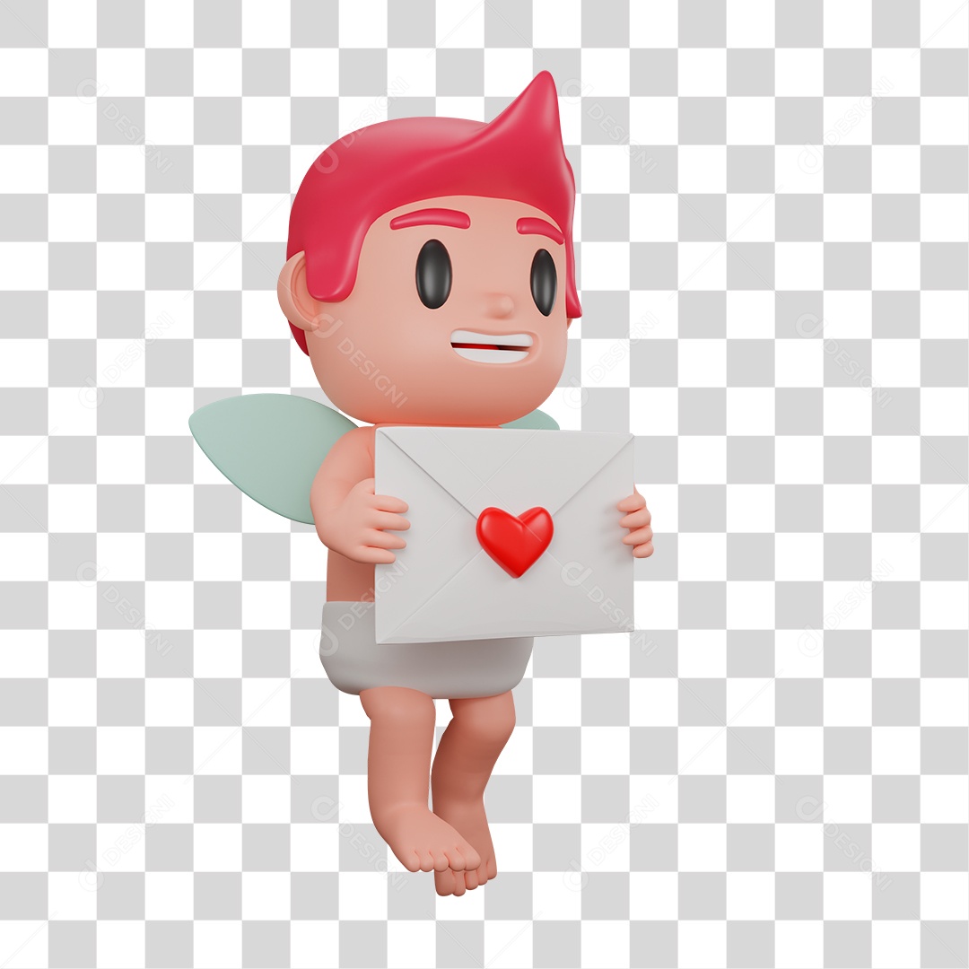 Personagem 3D Cupido PNG Transparente