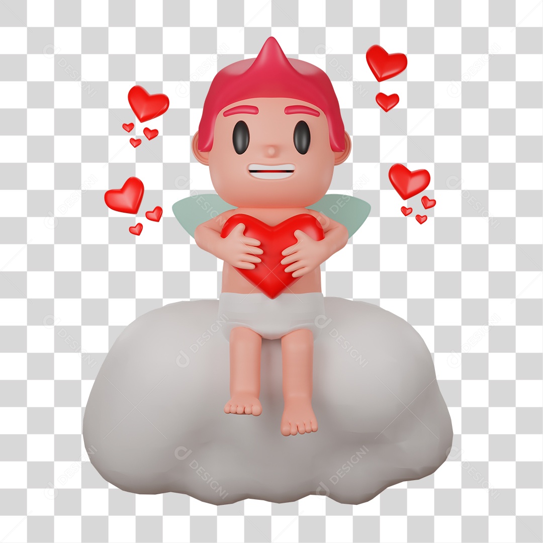 Personagem 3D Cupido PNG Transparente