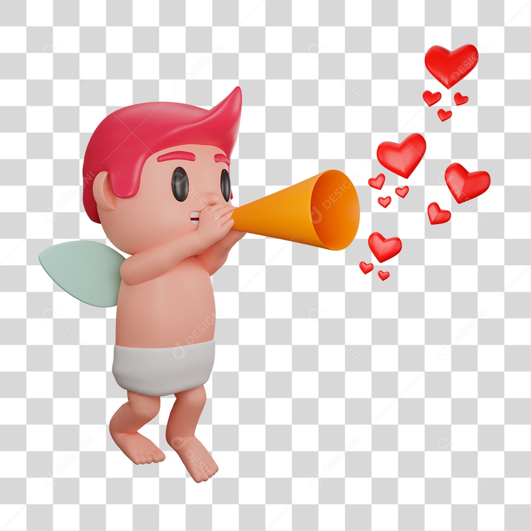 Personagem 3D Cupido PNG Transparente