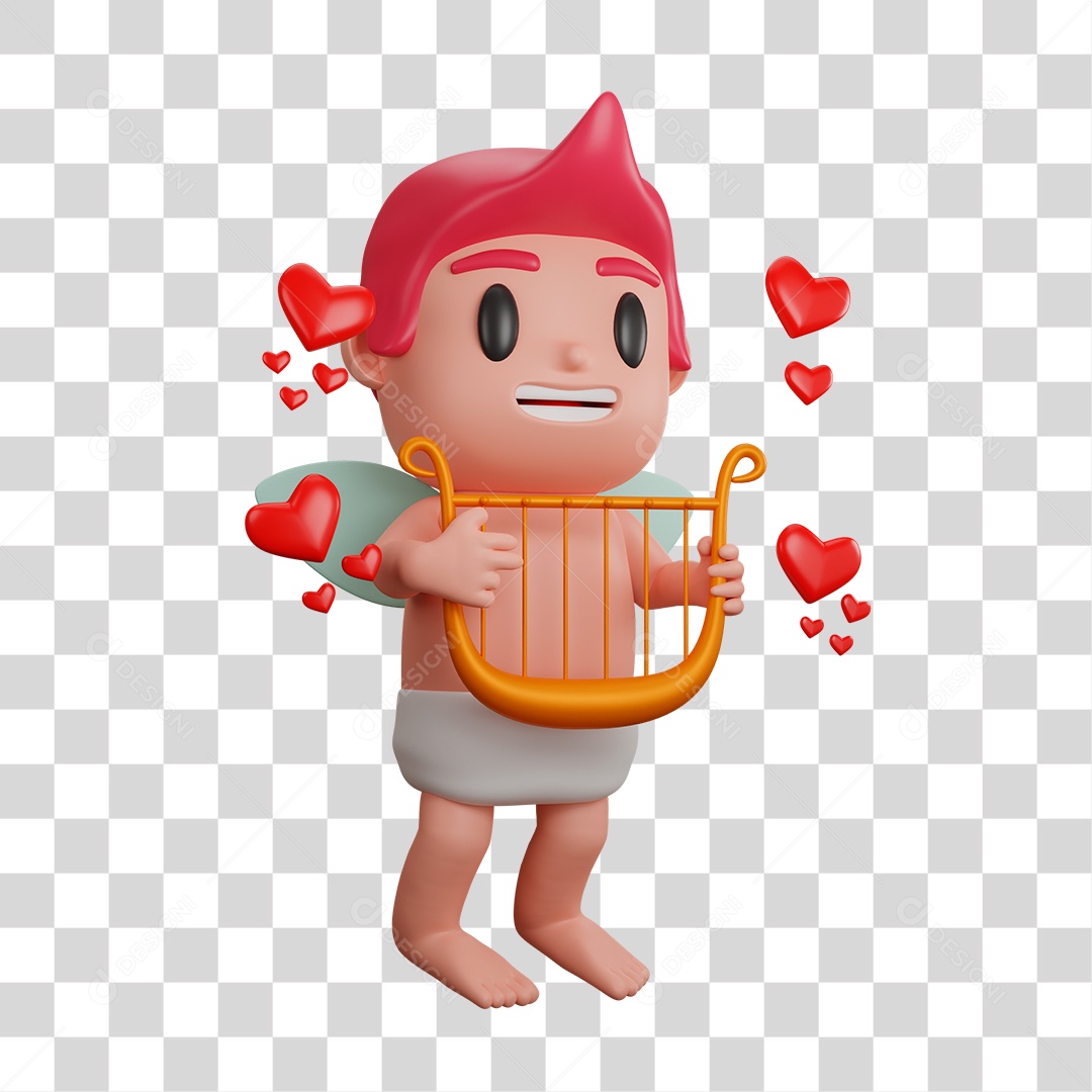 Personagem 3D Cupido PNG Transparente
