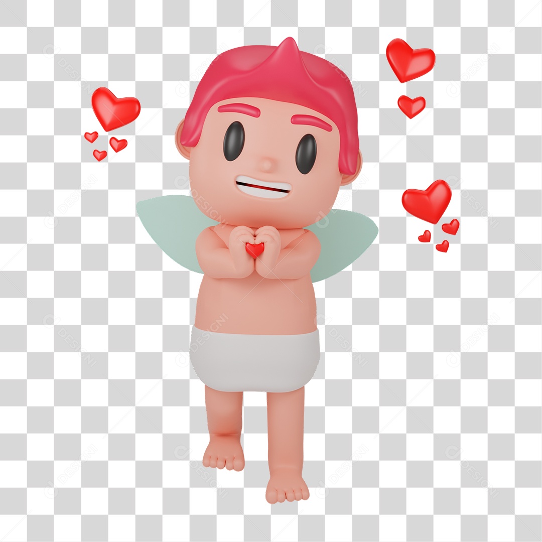 Personagem 3D Cupido PNG Transparente