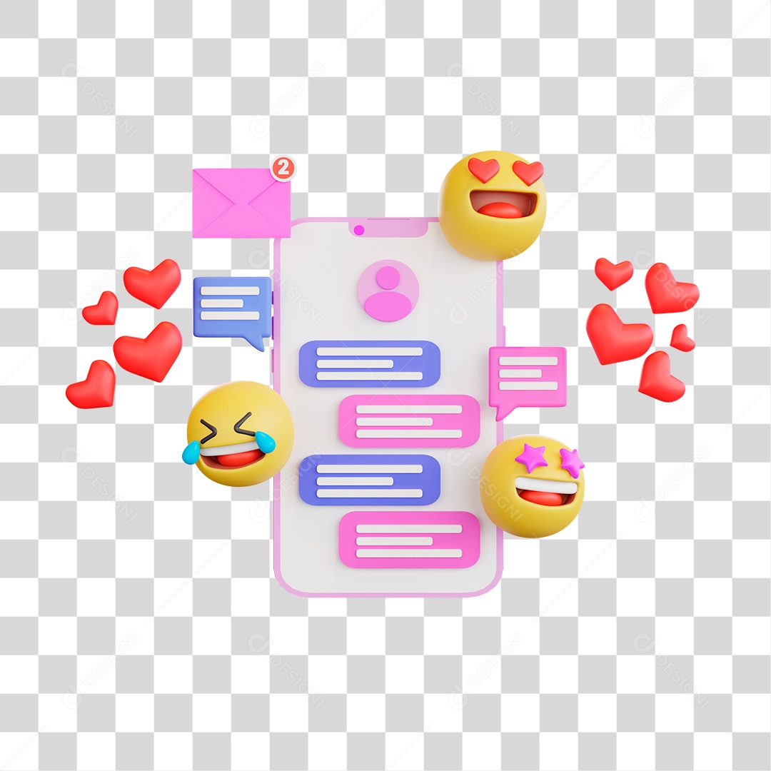 Celular com Emoji PNG Transparente