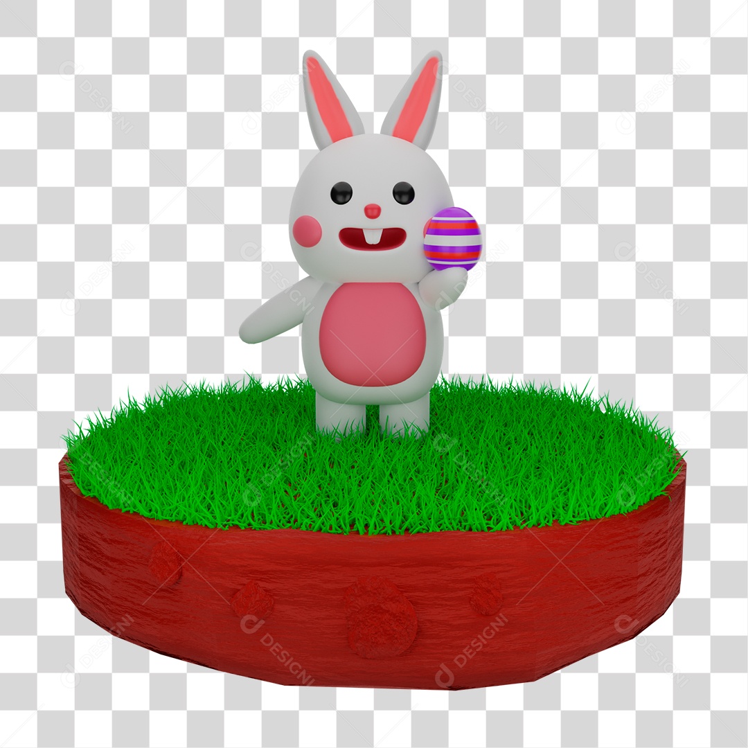 Coelhinho com Ovo da Páscoa PNG Transparente