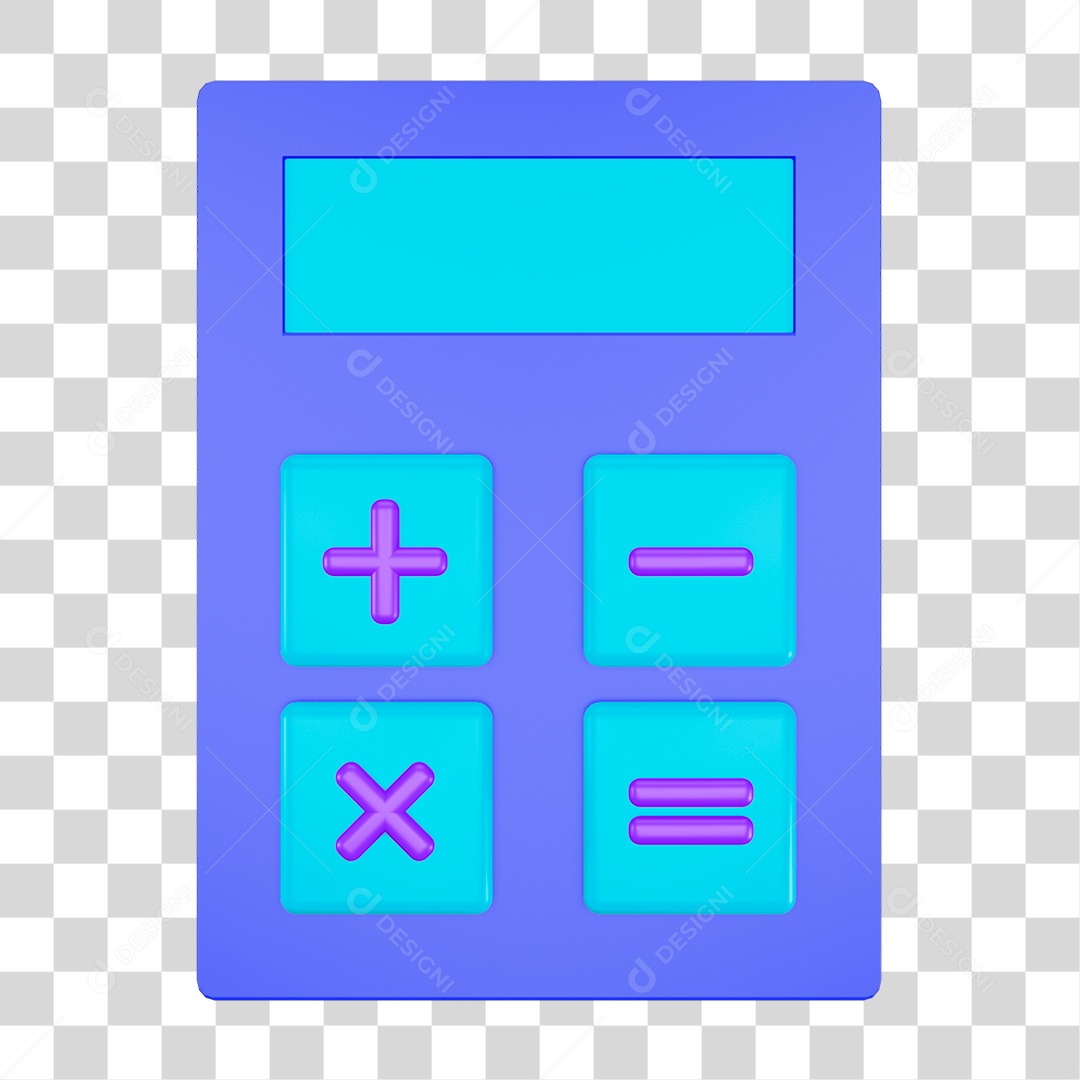 Desenho de Calculadora Azul PNG Transparente