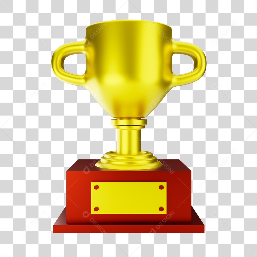 Desenho Troféu Amarelo PNG Transparente