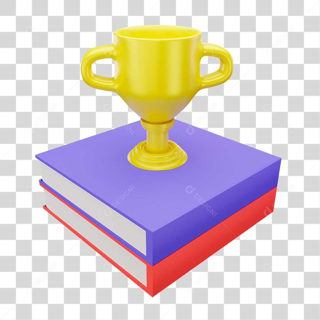 Troféu Encima de Livros PNG Transparente