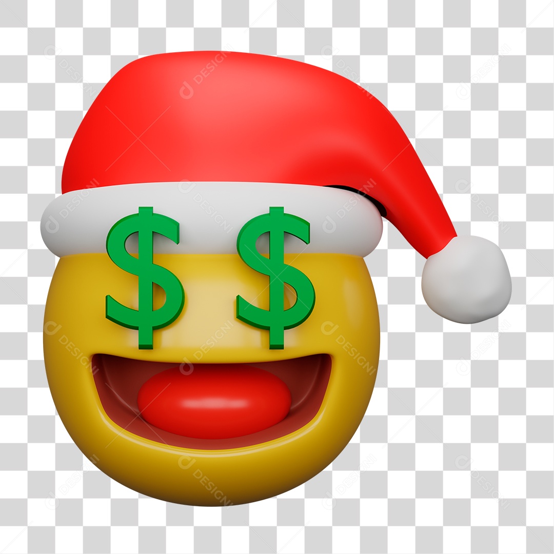 Emoji 3D Carinha Sorridente Com Olhos de Dinheiro PNG Transparente