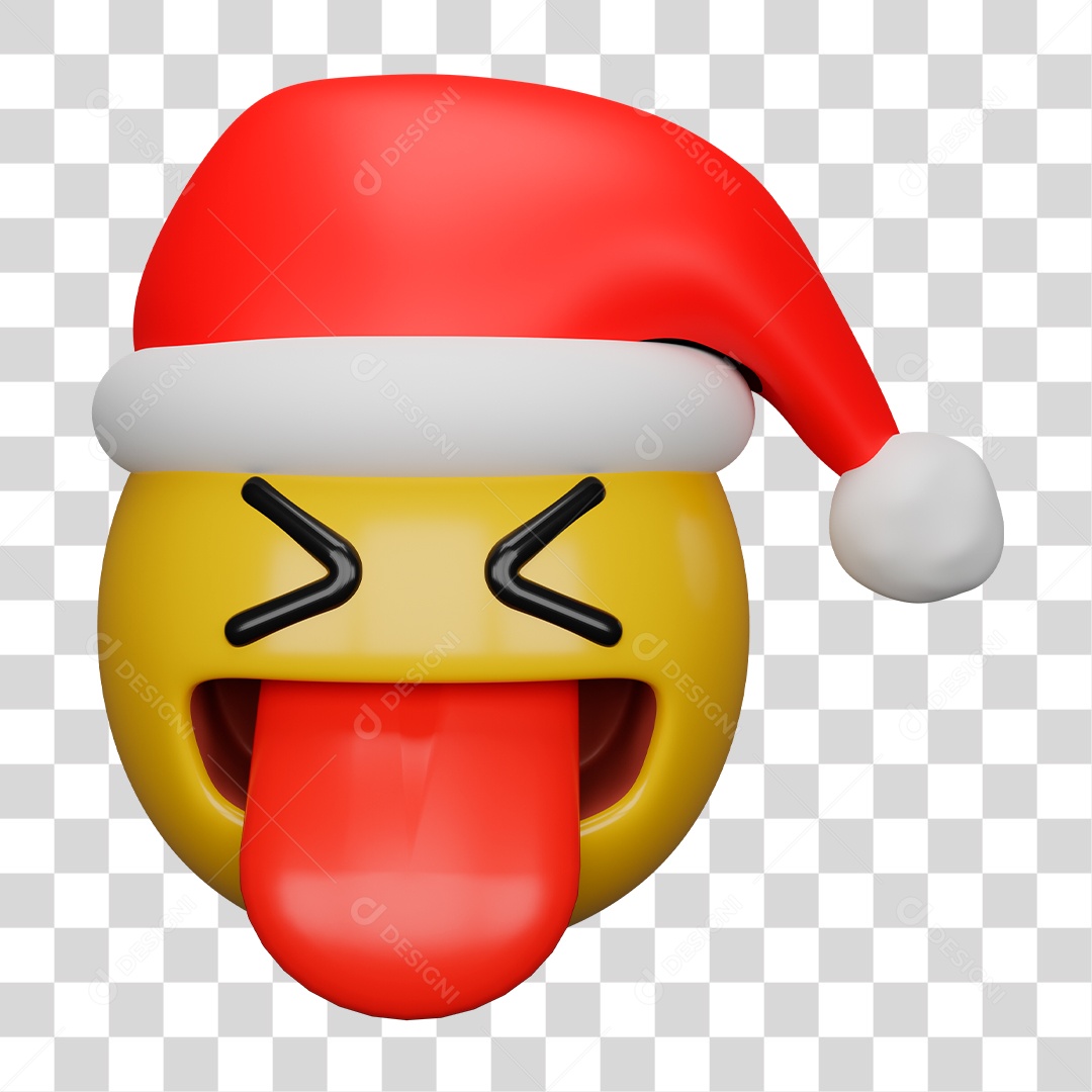 3D Emoji Face with Tongue Out and Squinting Eyes Beanie PNG Transparent