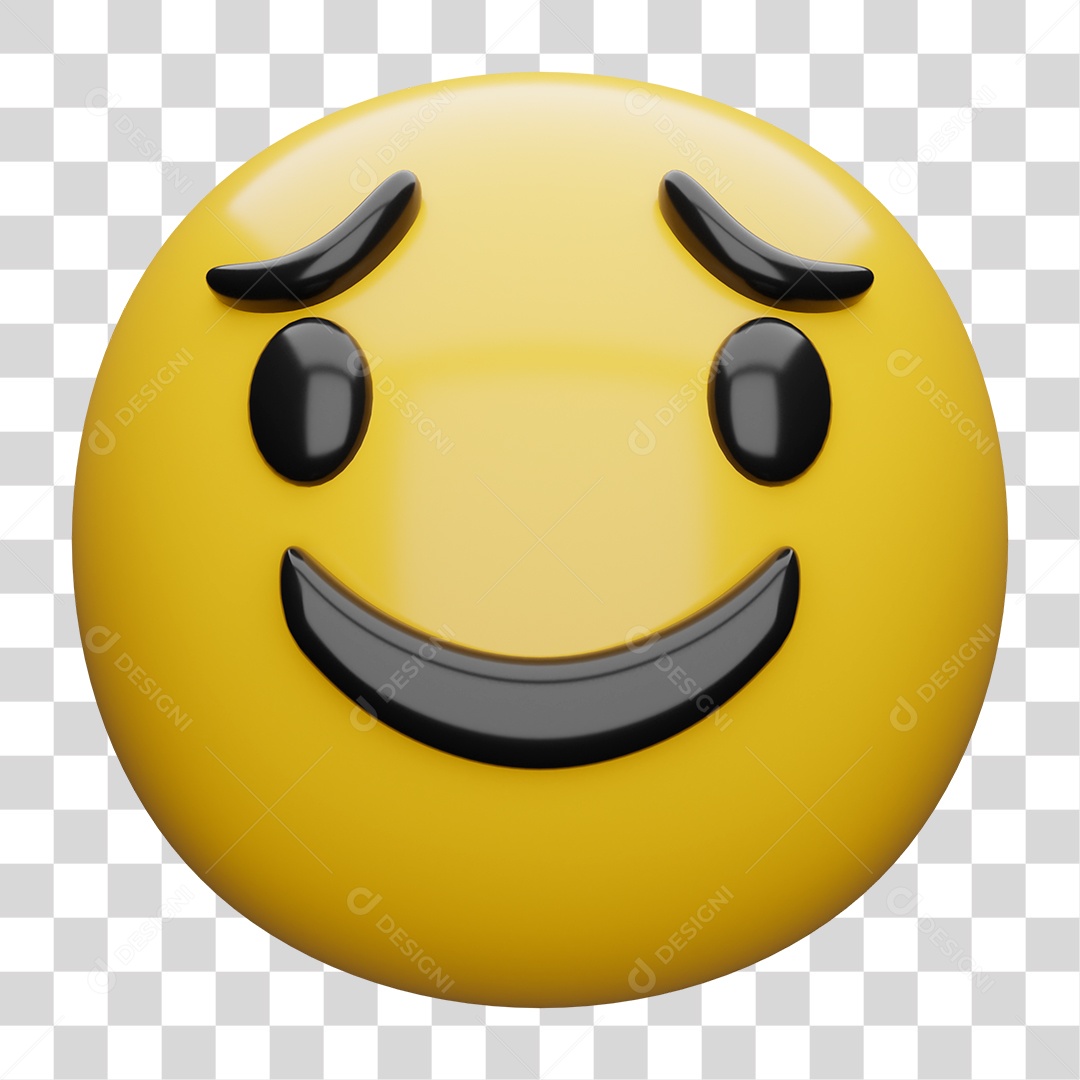 Emoji 3D Carinha Ligeiramente Sorridente PNG Transparente