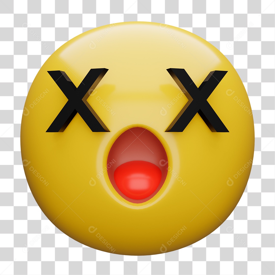 Emoji 3D Carinha Atordoada PNG Transparente