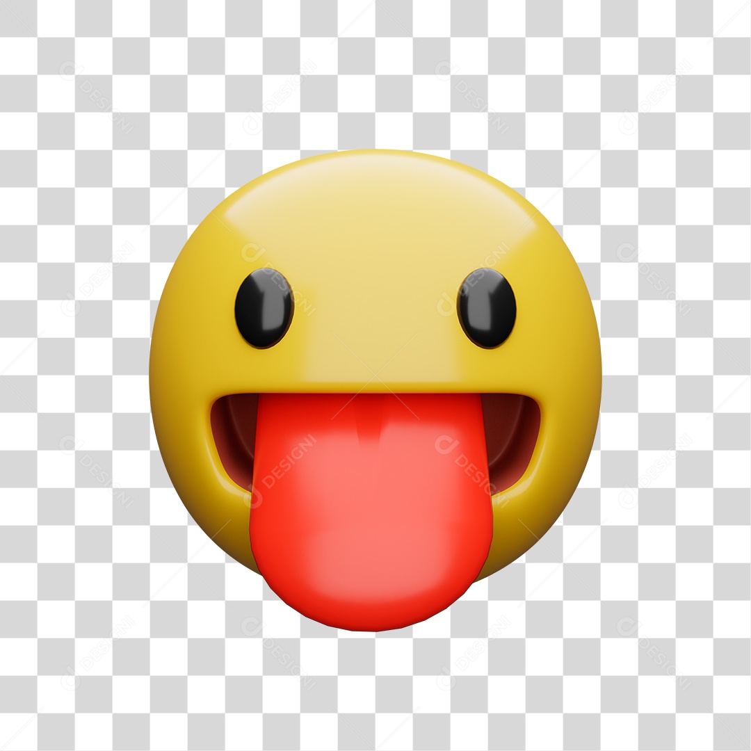 Emoji 3D Carinha Com Língua Para Fora PNG Transparente