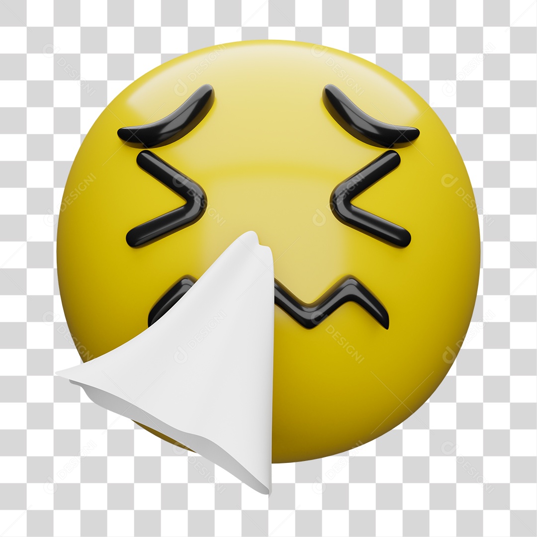 Emoji 3D Carinha Resfriada PNG Transparente