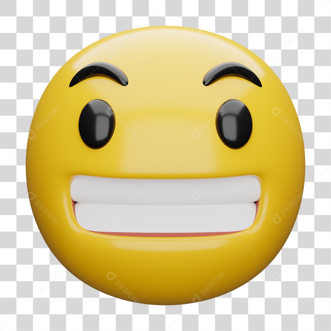 Emoji 3D Carinha Sorridente com Olhos Sorridentes PNG Transparente