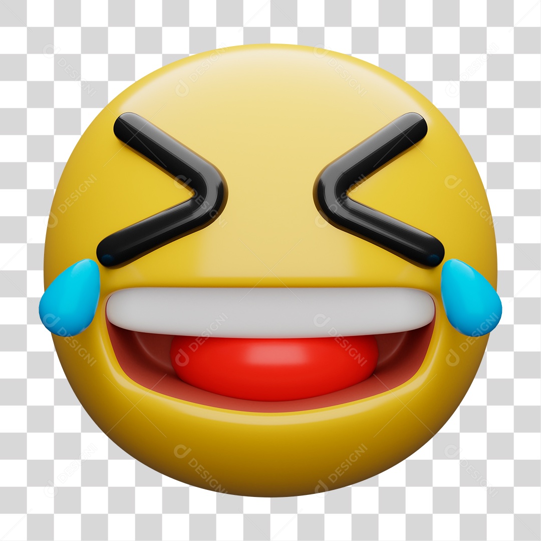 Emoji 3D Carinha Rolando de Rir PNG Transparente